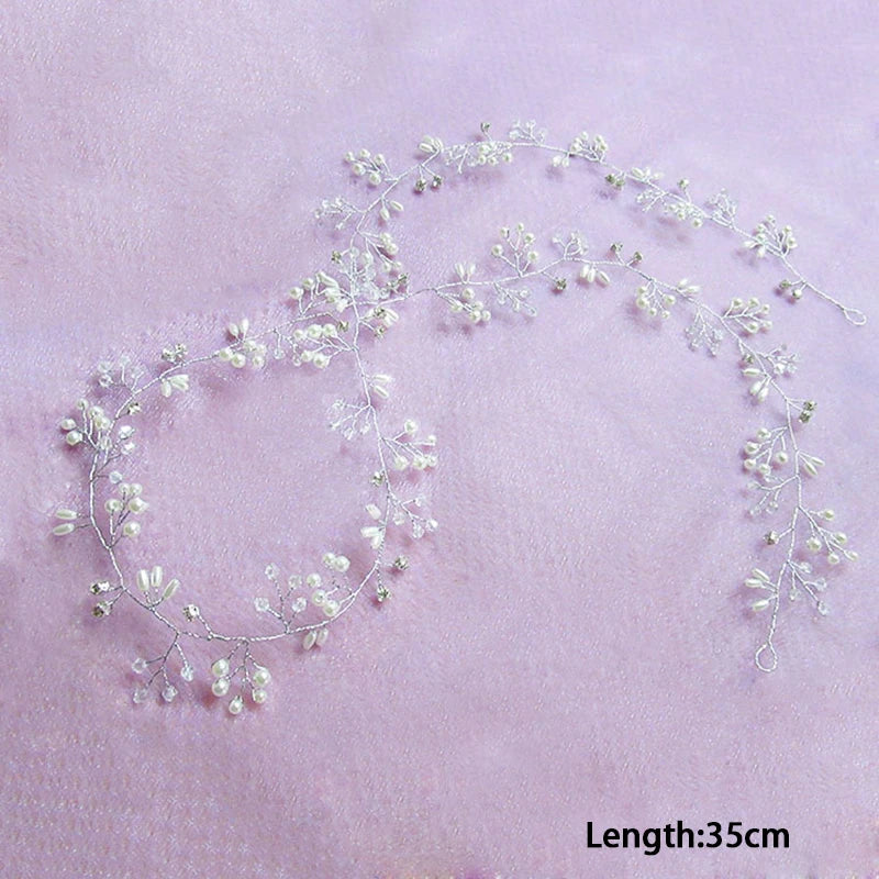 Bride Simulated Pearl Crystal Crown Hairband