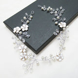 Bride Simulated Pearl Crystal Crown Hairband