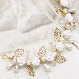 Bridal Wedding Hair Combs Floral Pearl Hairpin Ornaments
