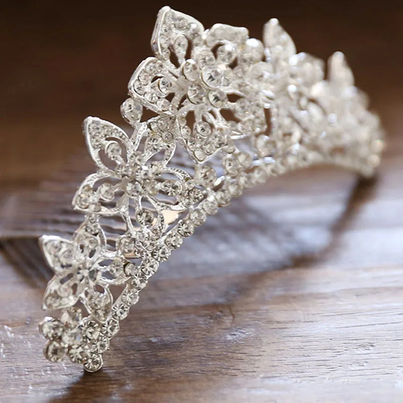 Wedding Party Princess Crown Tiara Crown Silver Hair H9