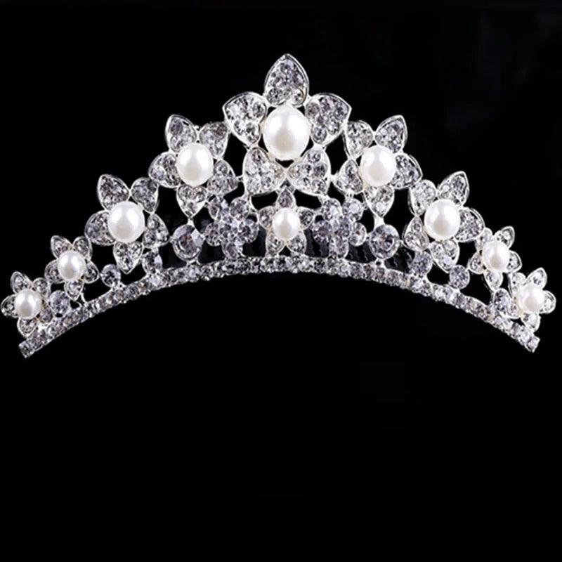 Wedding Party Princess Crown Tiara Crown Silver Hair H9