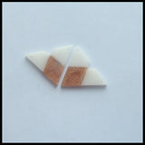White Agate with Sunstone Intarsia Gemstone Women Earring Bead