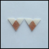 White Agate with Sunstone Intarsia Gemstone Women Earring Bead