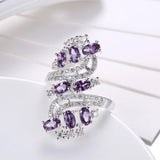 CZ Purple Zirconia Women's Silver Anniversary Wedding Ring AR2110