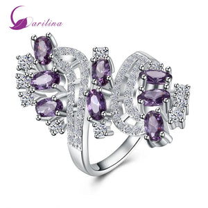 CZ Purple Zirconia Women's Silver Anniversary Wedding Ring AR2110