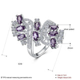 CZ Purple Zirconia Women's Silver Anniversary Wedding Ring AR2110