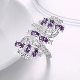 CZ Purple Zirconia Women's Silver Anniversary Wedding Ring AR2110