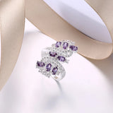 CZ Purple Zirconia Women's Silver Anniversary Wedding Ring AR2110