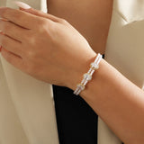 Double Layer Oval Gemstone Bracelet for Women