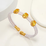 Double Layer Oval Gemstone Bracelet for Women