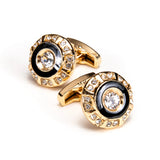 Crystal Cufflinks Necktie Clip Tie Pin Mens Gift Tie Bar Cufflinks Set
