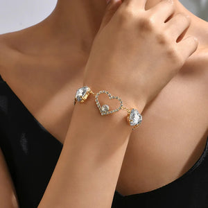 Crystal Love Heart Bracelet Classic Temperament Girls Jewelry