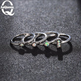 Fire Opal CZ Women Claw Jewelry Opal Ring Good Wedding