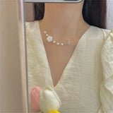 Pearl Crystal Butterfly Choker Necklace Rose Party Jewelry