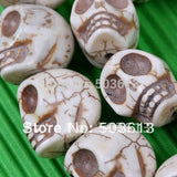 Howlite Stone Carved Skull Loose Beads 18*17*14mm One Stand