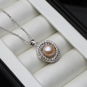 Freshwater Pearl Necklace Women 925 Silver Pendant Girl Bridesmaids Gift