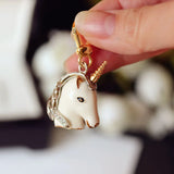Unicorn Charm Women Handbag Zipper Key Chains Small Pendant Necklace Jewelry