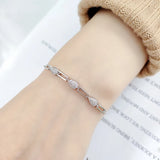 Water Drop Cuff Bracelets Bangles for Women Cubic Zirconia Girls Bracelet