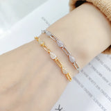 Water Drop Cuff Bracelets Bangles for Women Cubic Zirconia Girls Bracelet