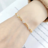 Water Drop Cuff Bracelets Bangles for Women Cubic Zirconia Girls Bracelet