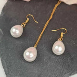 Shell Water Drop Pearl Pendant Earrings Set