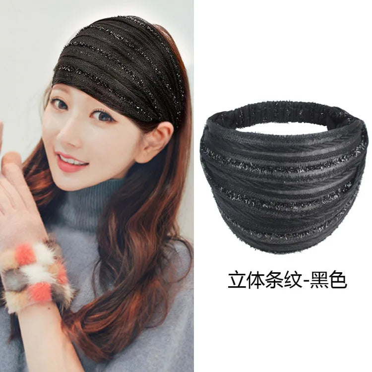 Wide-Brimmed Pearl Hair Band Cover Gray Hair Hair Accessories Girl's Face