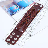 Brown Leather Bracelet for Men Wide Cuff Bangle Wristband Punk Jewelry