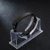 Wide Leather Men Bangle Stainless Steel Punk Men Watch Net Square Bracelets