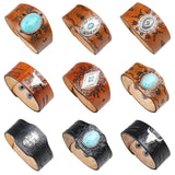 Alloy Metal Leather Bracelet for Men
