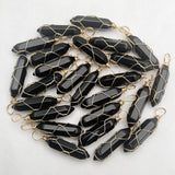 Stone Crystal Necklace Pendant for Jewelry Making 24pc