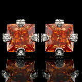Red Crystal Cufflinks High Gemstone Zircon French Shirt Cuff Links