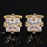 Red Crystal Cufflinks High Gemstone Zircon French Shirt Cuff Links