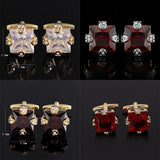 Red Crystal Cufflinks High Gemstone Zircon French Shirt Cuff Links