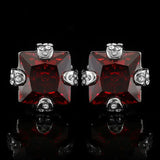 Red Crystal Cufflinks High Gemstone Zircon French Shirt Cuff Links