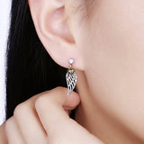 Heart Shape 925 Sterling Silver Dangle Earrings for Women (JewelOra EA102780)