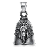 Motorcycle Rider Biker Bell Pendant Stainless Steel Jewelry Charm Bell