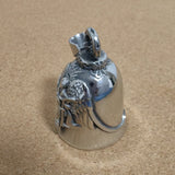 Motorcycle Rider Biker Bell Pendant Stainless Steel Jewelry Charm Bell