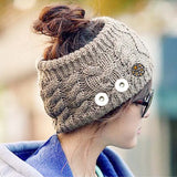 Winter Flower Caps 001 Fit 18mm Snap Button Knitted Hat Charms Jewelry