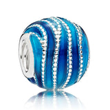 Snowflake Ball Charm 925 Silver Bead Bracelet DIY Jewelry