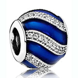 Snowflake Ball Charm 925 Silver Bead Bracelet DIY Jewelry
