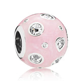Snowflake Ball Charm 925 Silver Bead Bracelet DIY Jewelry