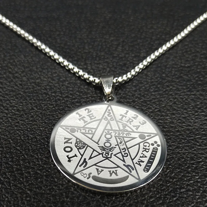 Witchcraft Pentagram Stainless Steel Necklace for Men