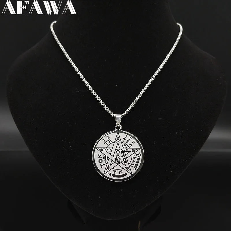 Witchcraft Pentagram Stainless Steel Necklace for Men