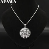 Witchcraft Pentagram Stainless Steel Necklace for Men