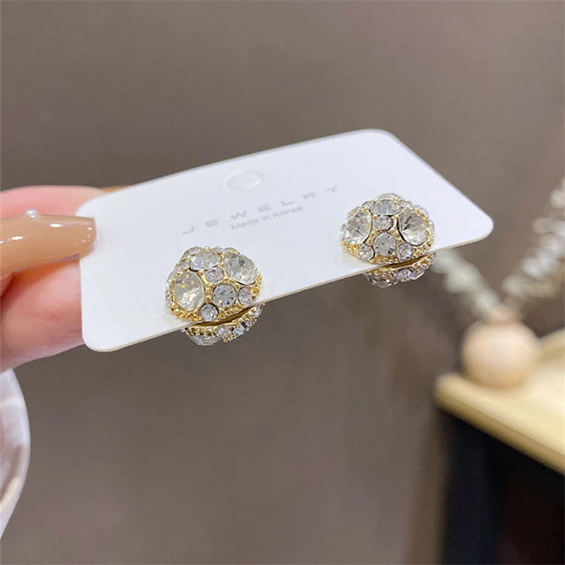 Zircon Magnetic Ear Clip Earrings for Women Wedding Party