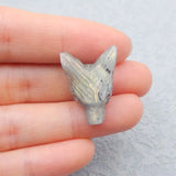 Labradorite Wolf Head Charms for DIY Pendant 25x18x10mm