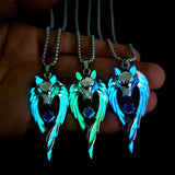 Wolf Pendant Necklace Glow In The Dark Animal Sweater Chain