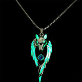 Wolf Pendant Necklace Glow In The Dark Animal Sweater Chain
