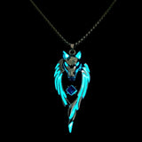 Wolf Pendant Necklace Glow In The Dark Animal Sweater Chain