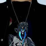 Wolf Pendant Necklace Glow In The Dark Animal Sweater Chain